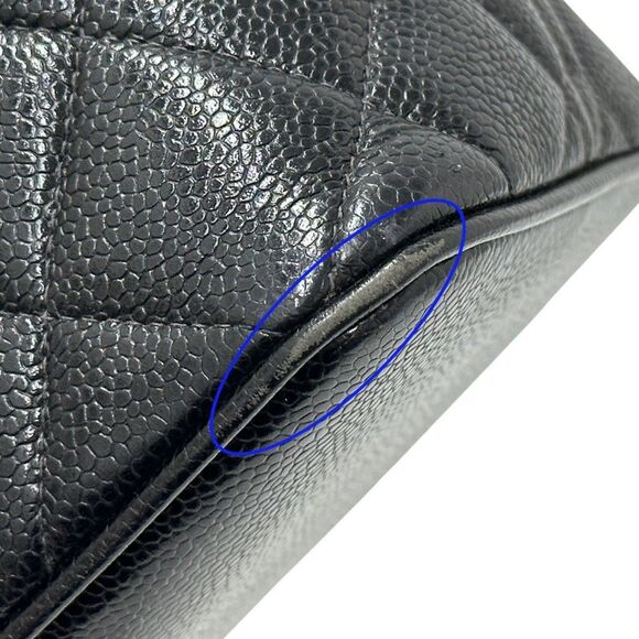 CHANEL Black Caviar Leather Logo Tote Bag - Picture 14 of 16